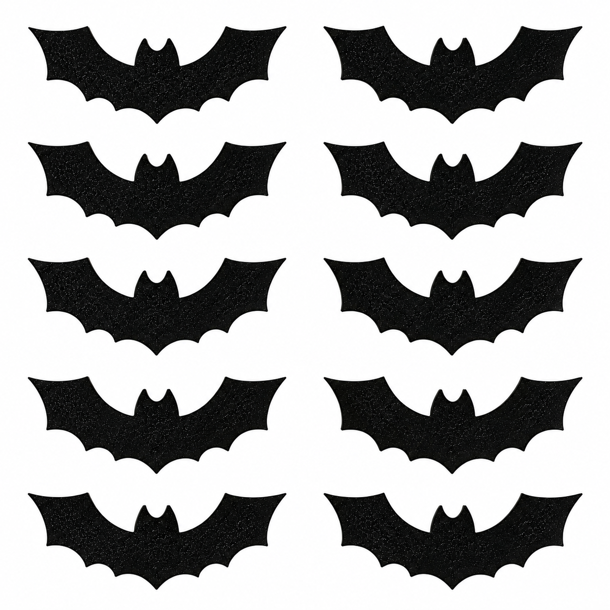 Kit 10 Morcegos Decorativos Para Halloween 50 MM, Preto