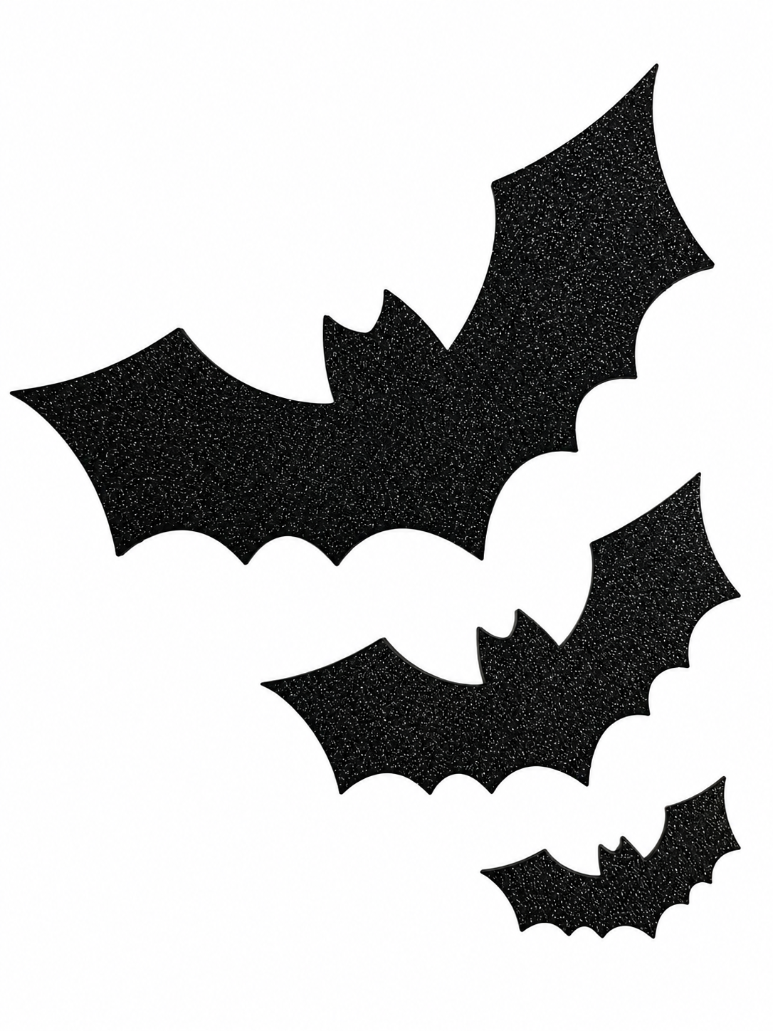 Kit 10 Morcegos Decorativos Para Halloween 100 Mm, Preto